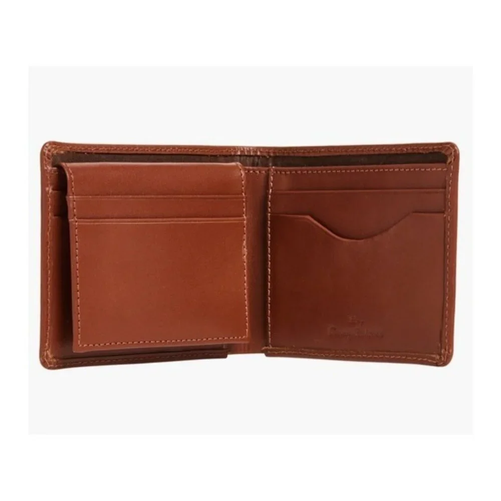 NWB Tommy Bahama Men's Tan LEATHER Lace Details Bifold Wallet Gift‎